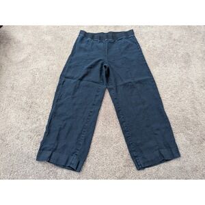 J. Jill Love Linen Capri Pants Womens 37 Wide Leg Crop Pull On Inseam: 29" Linen